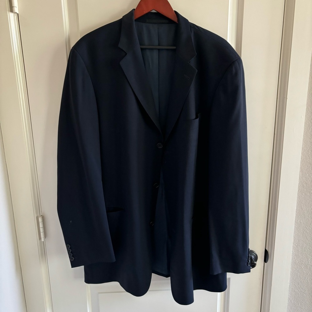 Henry Singer Dark Blue Suit Jacket EUC